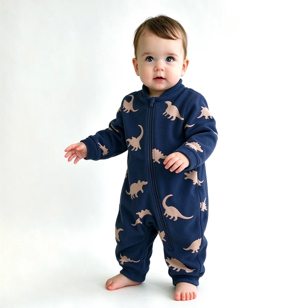Soft Warm Baby Fleece Onesie C - Cotton Baby Onesies Zipper ulasan dan harga