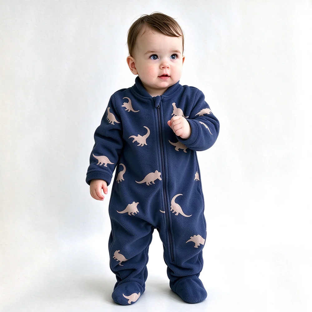 Soft Warm Baby Fleece Onesie C - Cotton Baby Onesies Zipper ulasan dan harga
