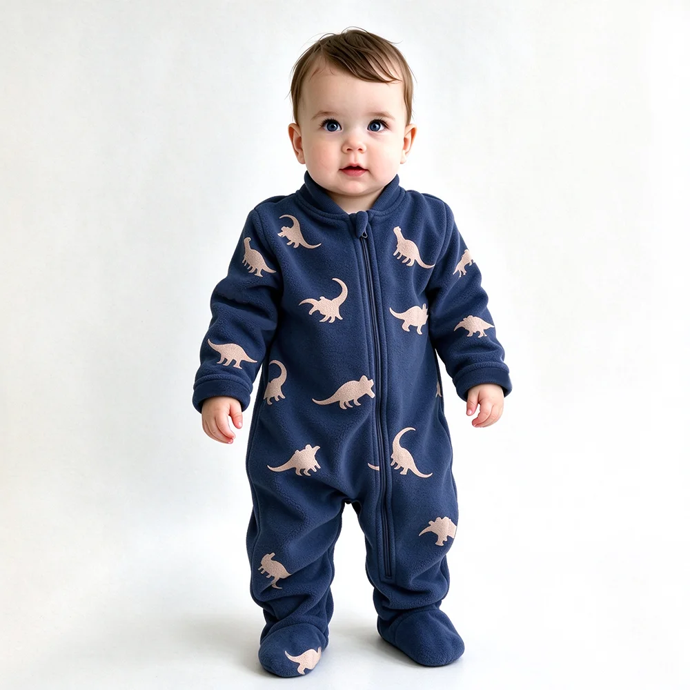 Soft Warm Baby Fleece Onesie C - Cotton Baby Onesies Zipper ulasan dan harga