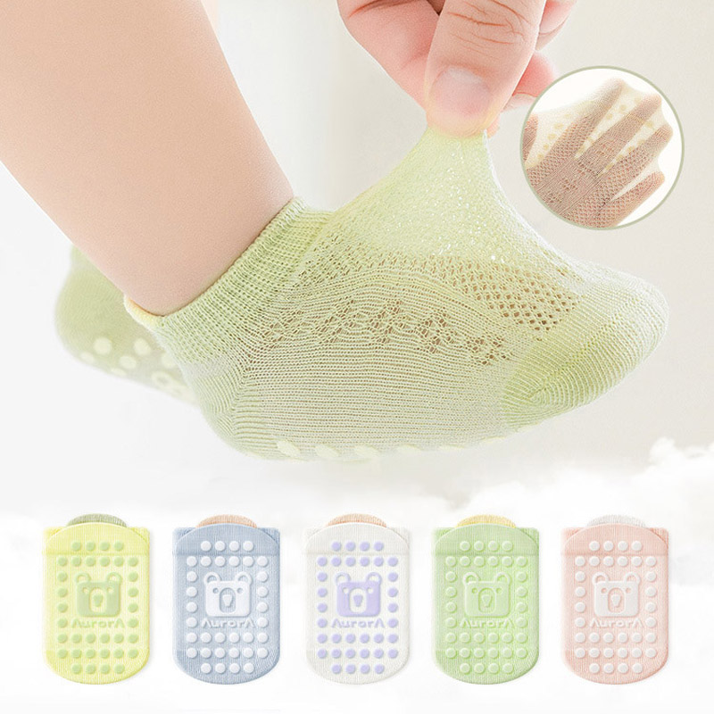 5 Pairs Kids Non-Slip Socks Cu - Unisex Baby Socks Non Slip ulasan dan harga